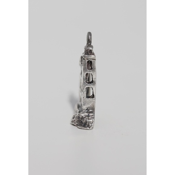 Vintage 14k Solid White Gold Lighthouse Charm Pendant - 2.17g - Picture 5 of 7